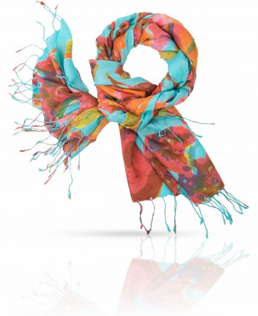 Палантин Женский S40-BIG.FL/TURQU.RED